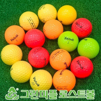 볼빅 플라이 온(FLY ON) 유광 컬러혼합 2피스 A-급 로스트볼 16개